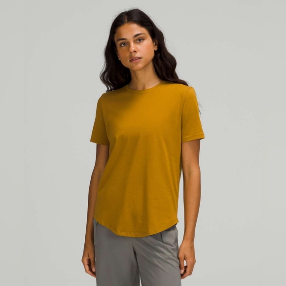 lululemon athletica Tops - Lululemon Love Crew Short Sleeve T-Shirt Color Gold Spice Size ? (8-10) W3EPFS